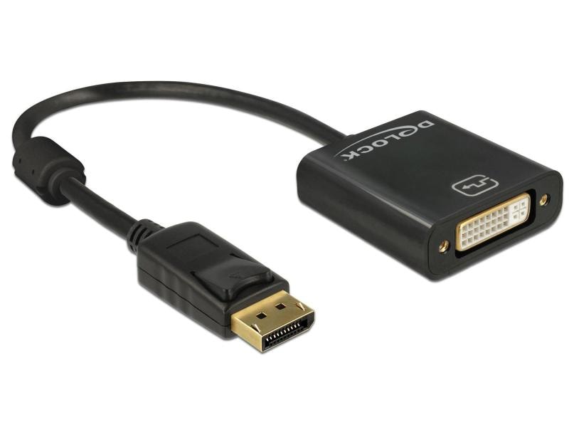 Delock Adapter Displayport - DVI passiv, 4K, schwarz Adapter Displayport zu DVI