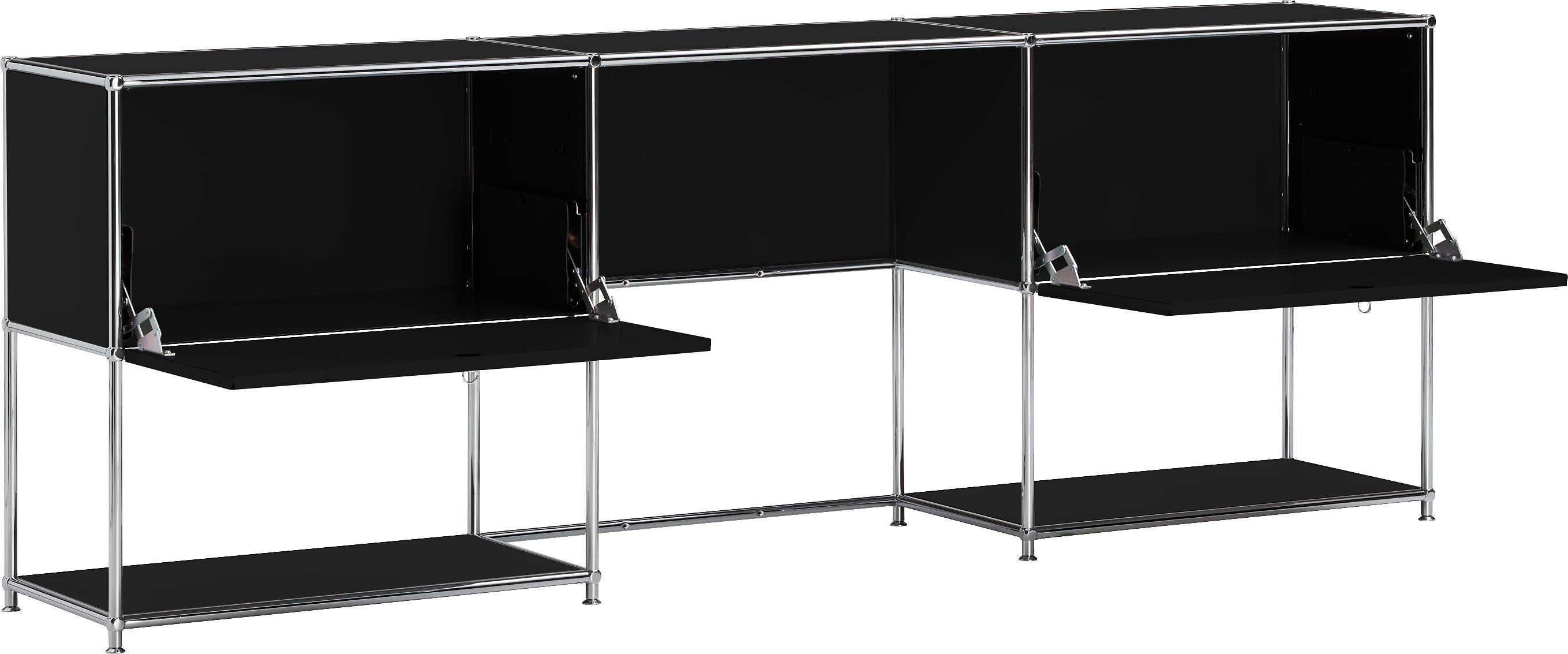 FLEXCUBE Schreibtisch - Schwarz / B: 228.0 cm x T: 40.0 cm x H: 80.0 cm
