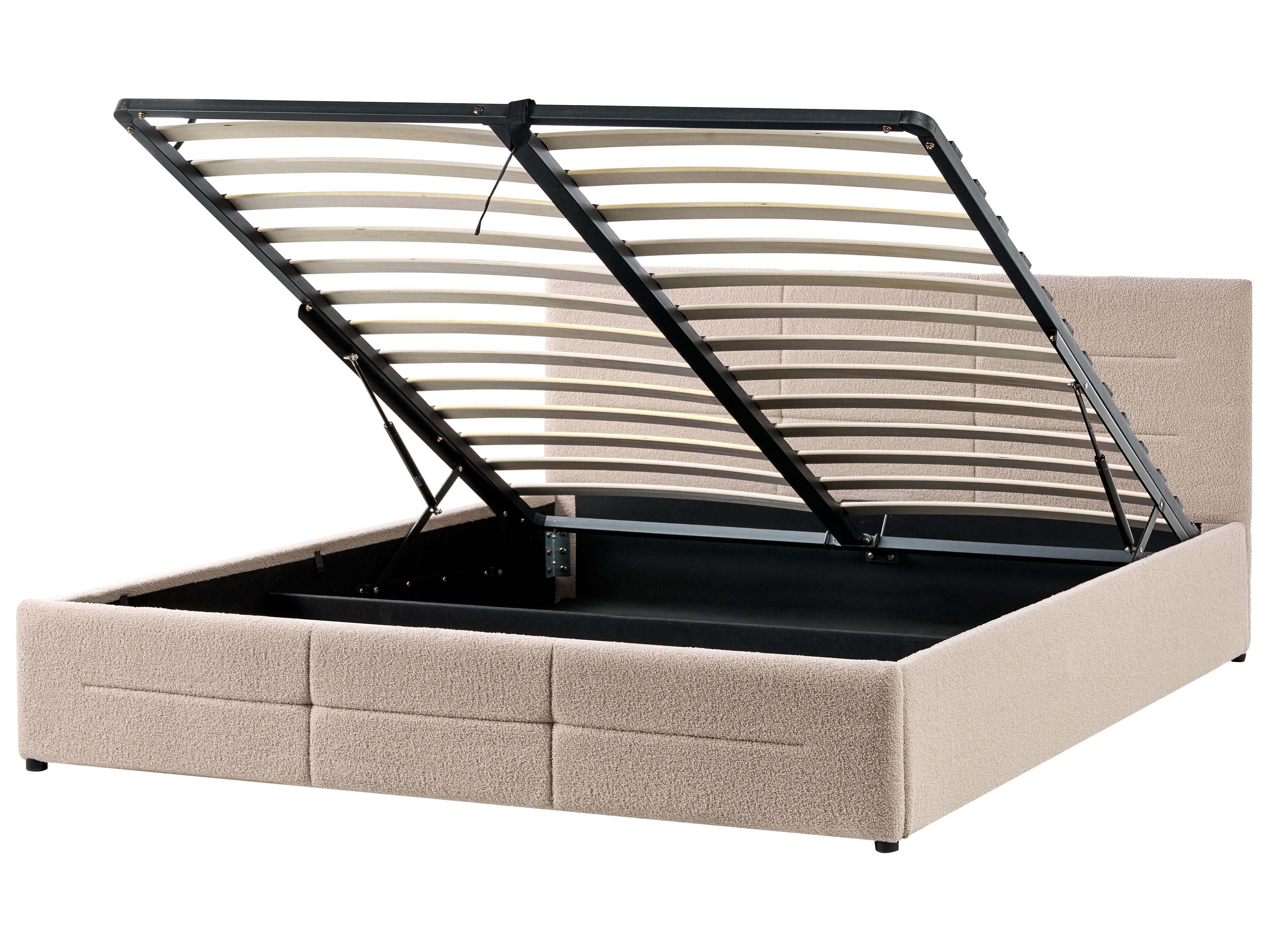 Bed met opbergruimte Bouclé MASSOGNES 180 x 200 cm Beige