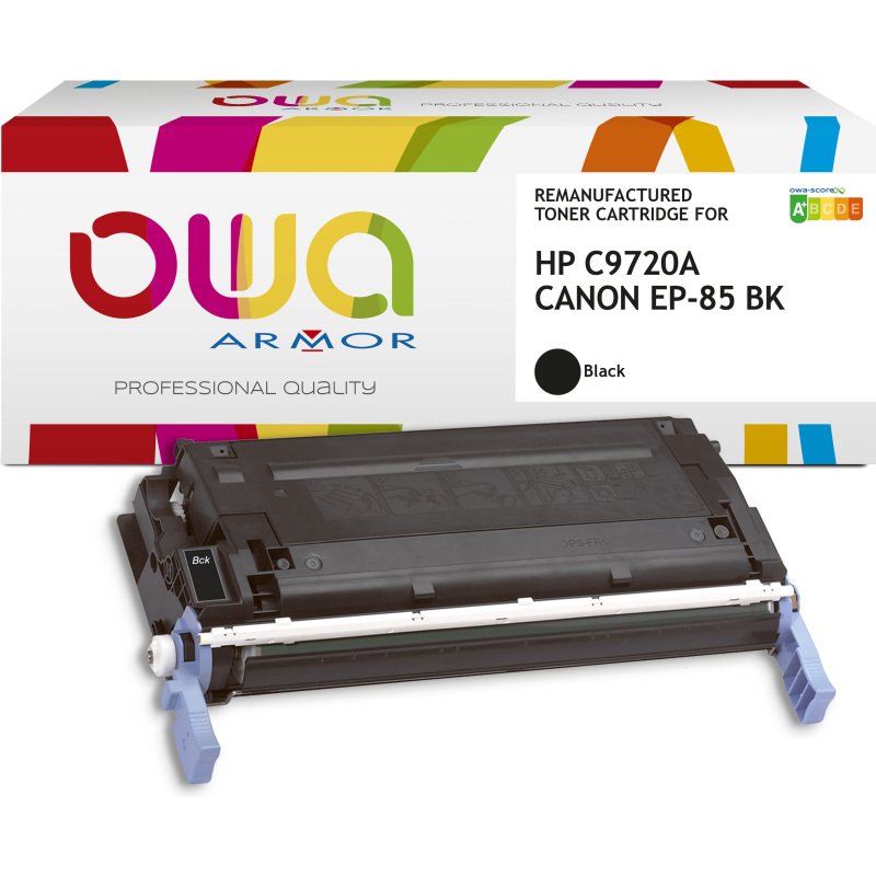 Toner remanufacturé OWA - standard - Noir - pour HP C9720A, CANON EP-85 BK