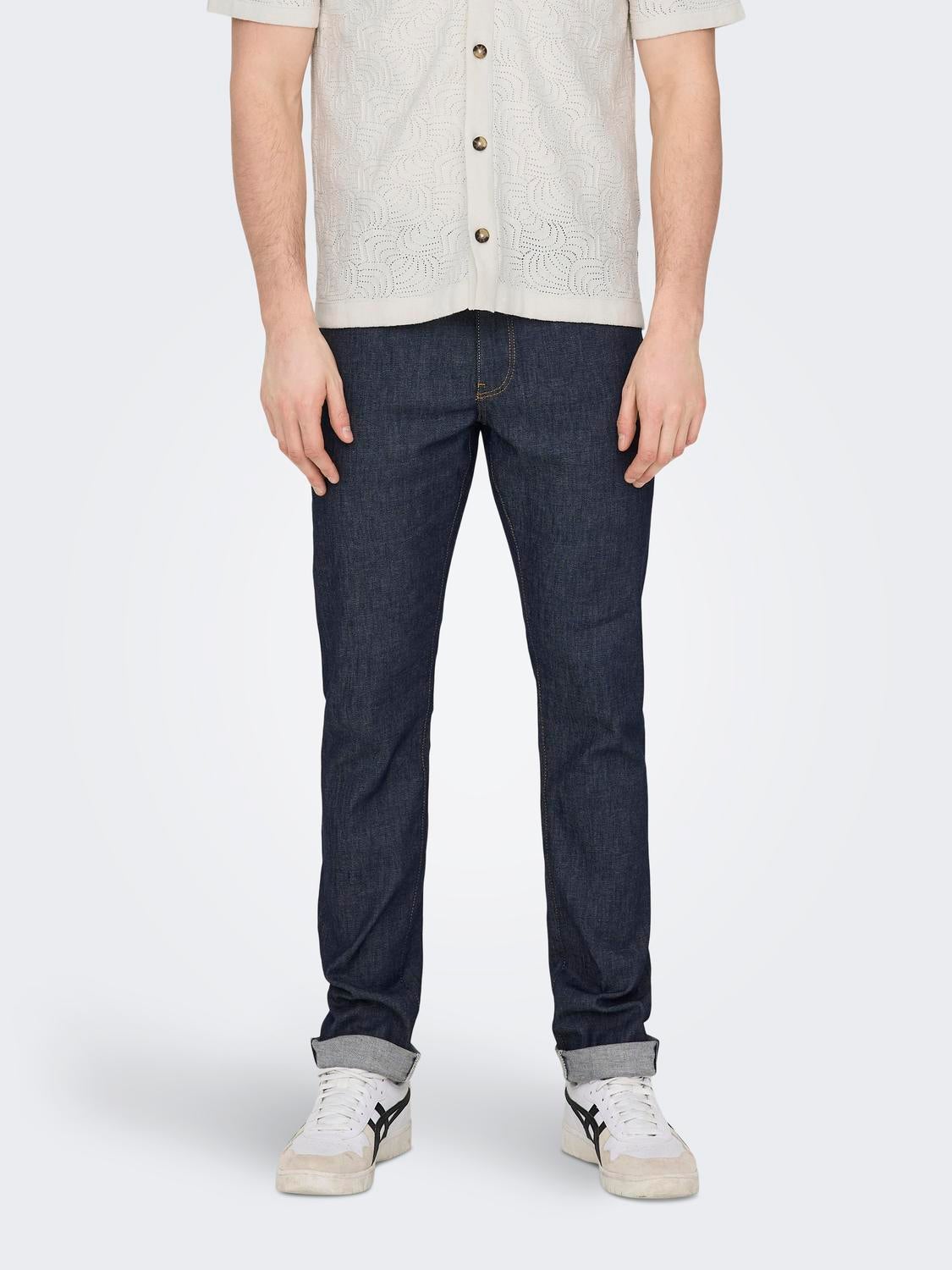 ONSLOOM Niedrige Taille Slim Fit Jeans Blue Denim