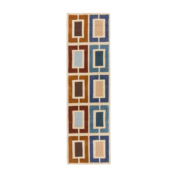 Retro loper - Ryano Blokken Blauw/Multicolor