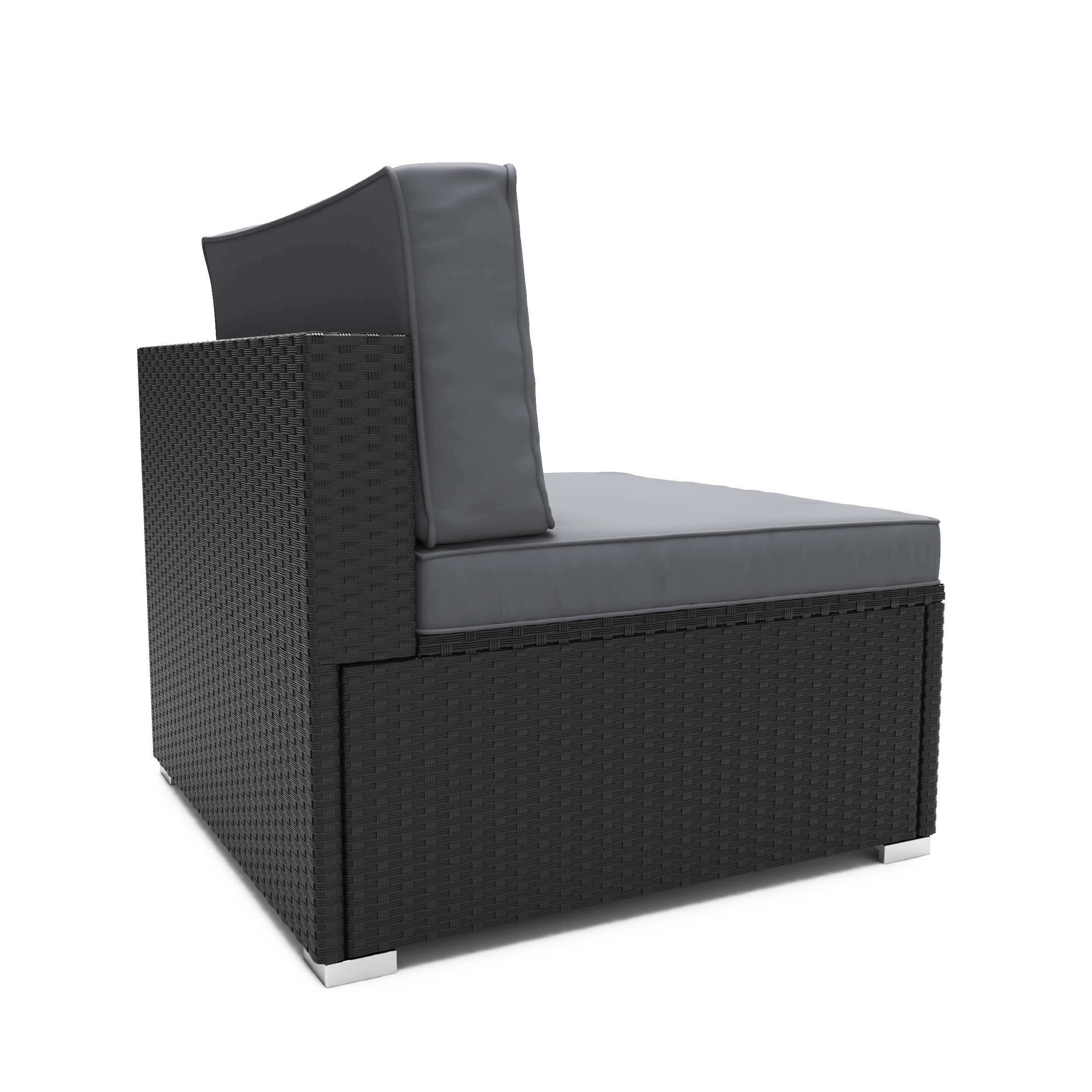 Mittelteil Rattanlounge LINDOS schwarz/anthrazit