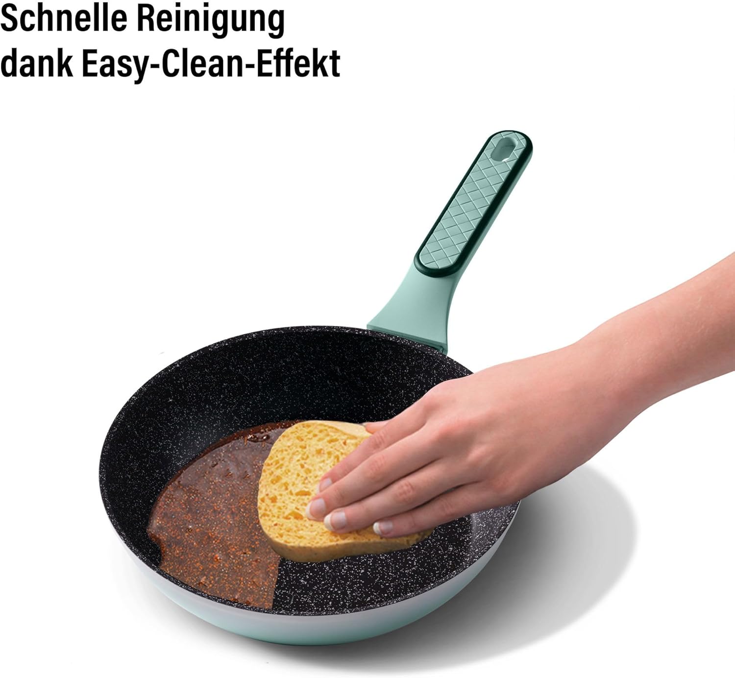 STONELINE Kochgeschirr Set 11-teilig 18/20/24 cm Set Pfannen und Töpfe mit Deckel, Topfset Pfanne Induktion Antihaft Beschichtet mit echten Steinpartikeln, Alle Herdarten, Farbe: Mint