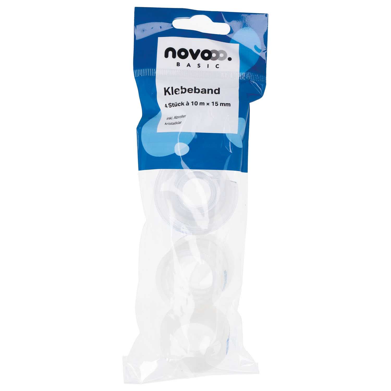 novooo Klebebandset Abroller +4 Rollen 10x15mm