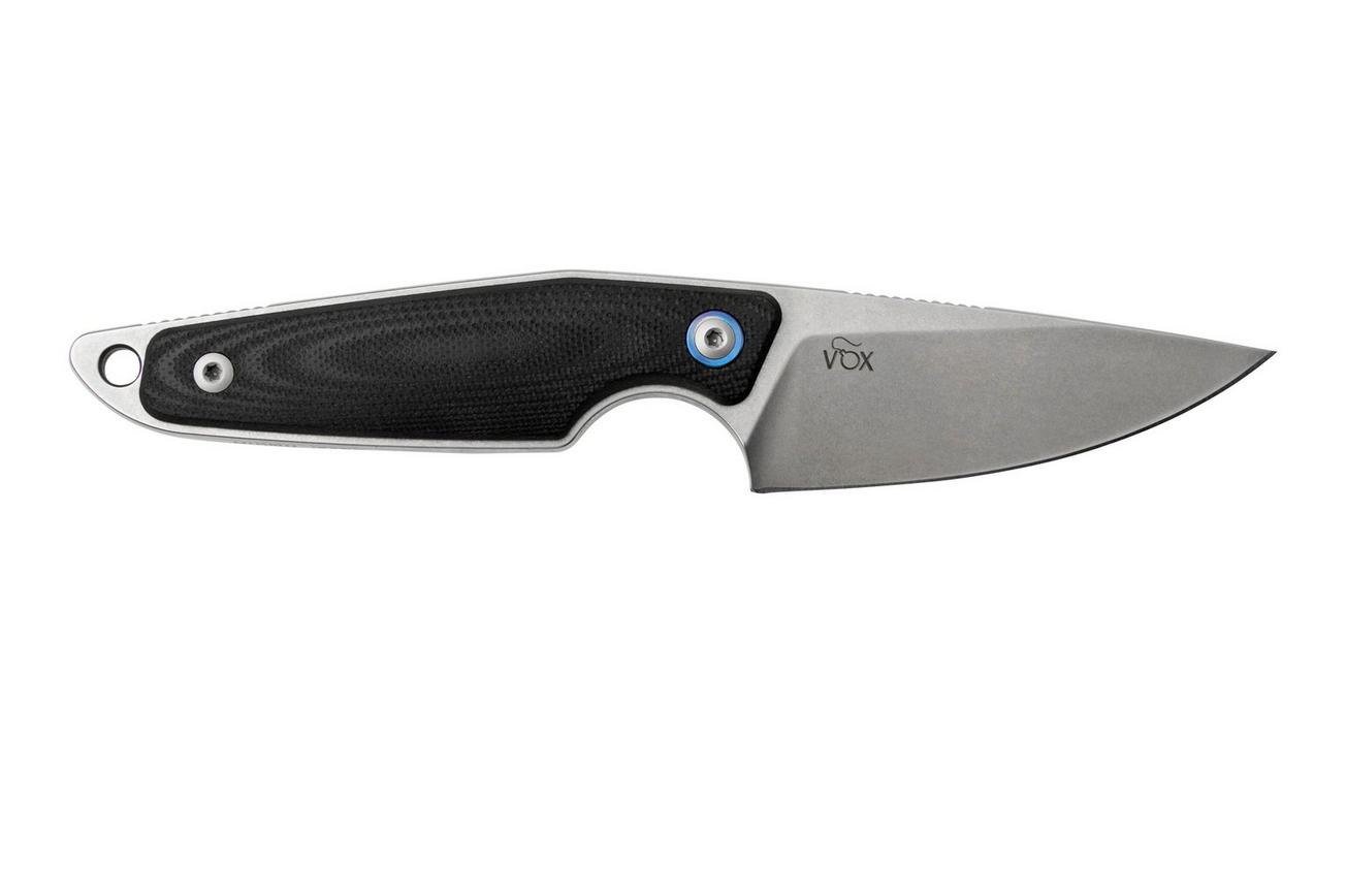 MKM Makro 1 Droppoint, Stonewashed Black G10 vaststaand mes, Jesper Voxnaes design