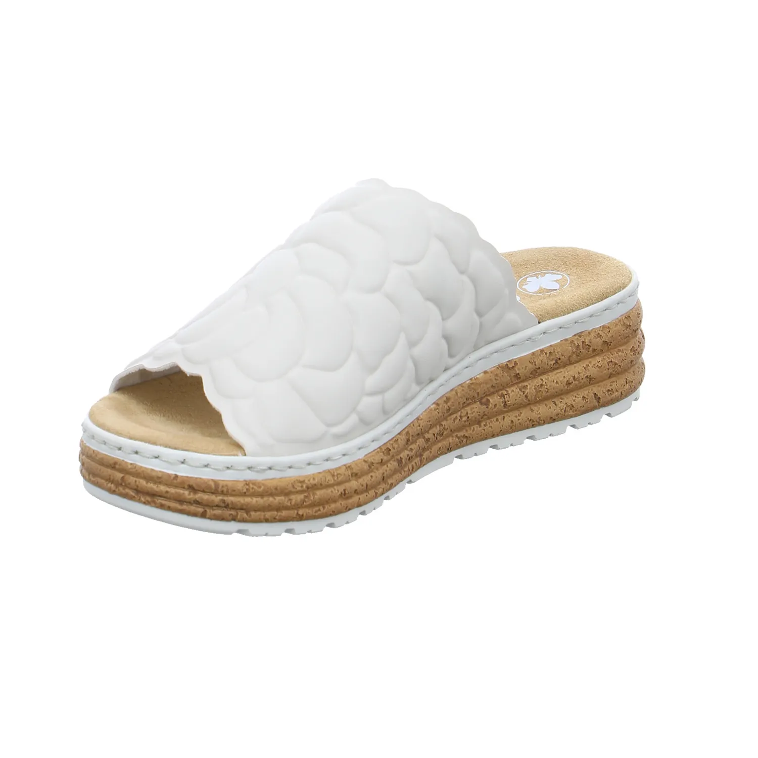 RIEKER Comfort-Pantolette Beige Lederimitat