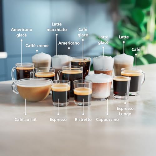 Philips Machine à Expresso Entièrement Automatique 5500 Series–20 Boissons Chaudes et Glacées, Carafe LatteGo Facile à Nettoyer, SilentBrew 40% Plus Silencieuse, QuickStart, Noir et Argent (EP5546/70) : Cuisine et Maison
