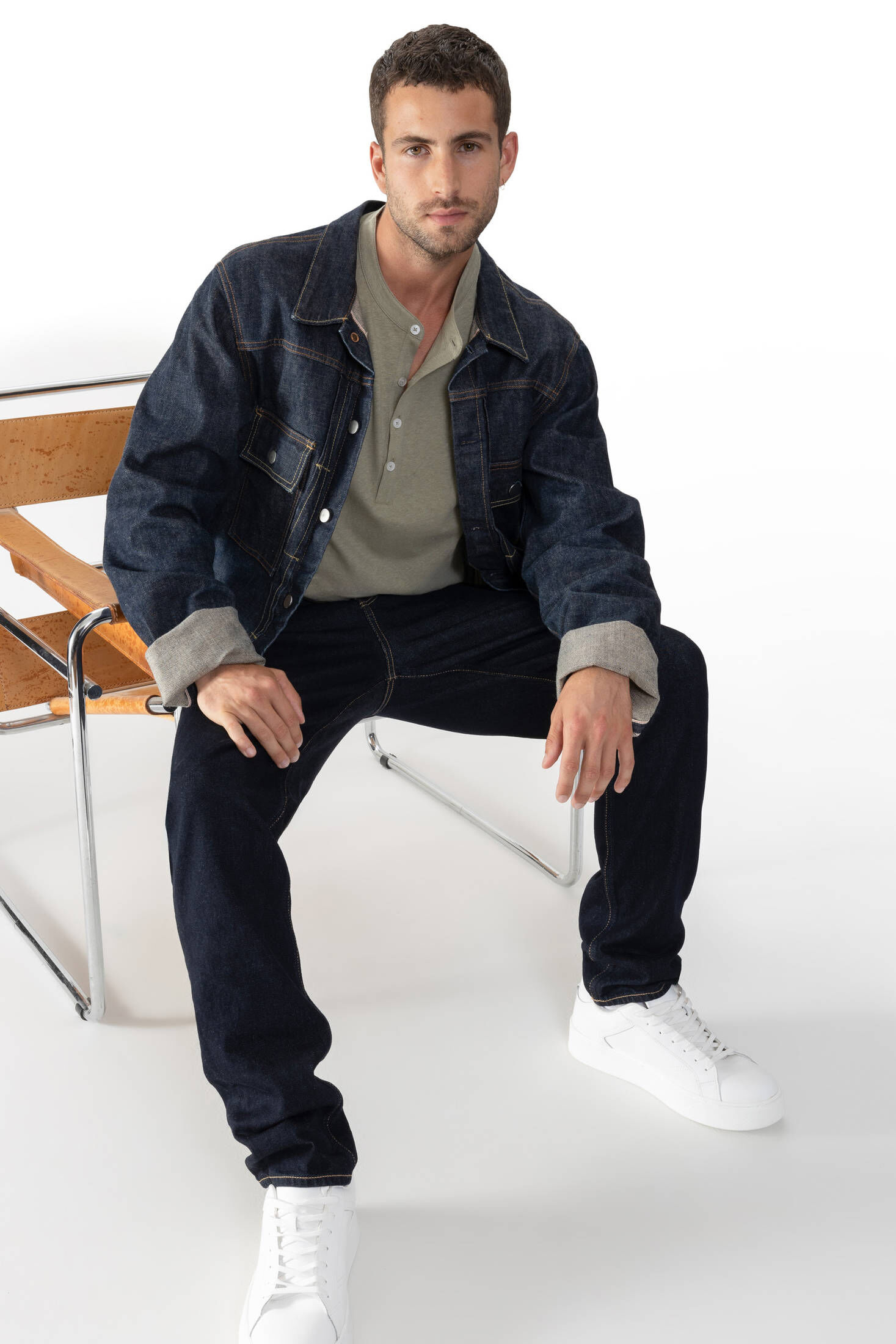 mey| Herren Henley-Shirt Serie Linen