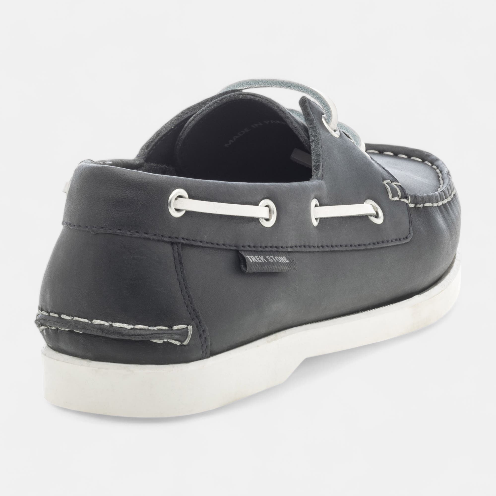 Chaussures bateau Homme en cuir bleu marine