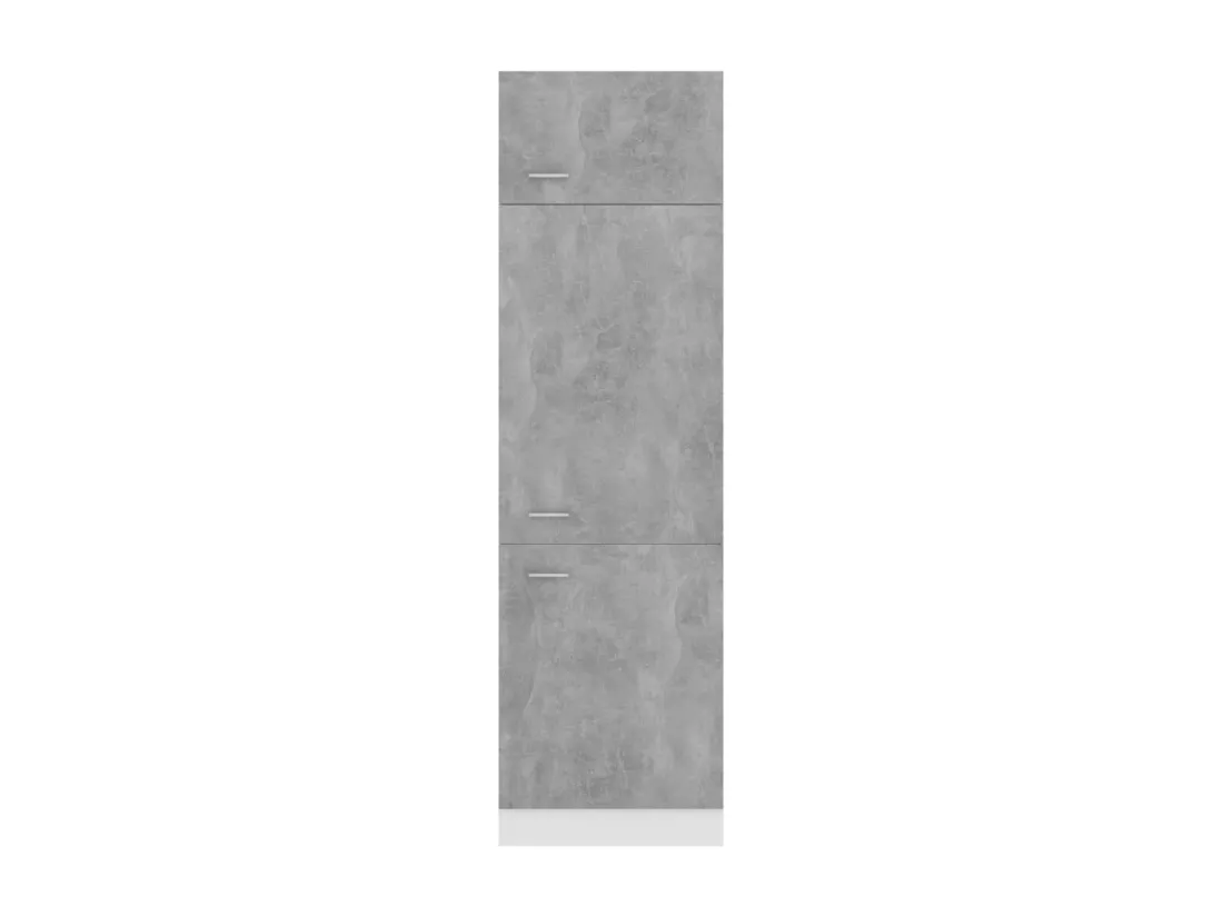 Armoire de réfrigérateur Gris béton 60x57x207cm Bois ingénierie