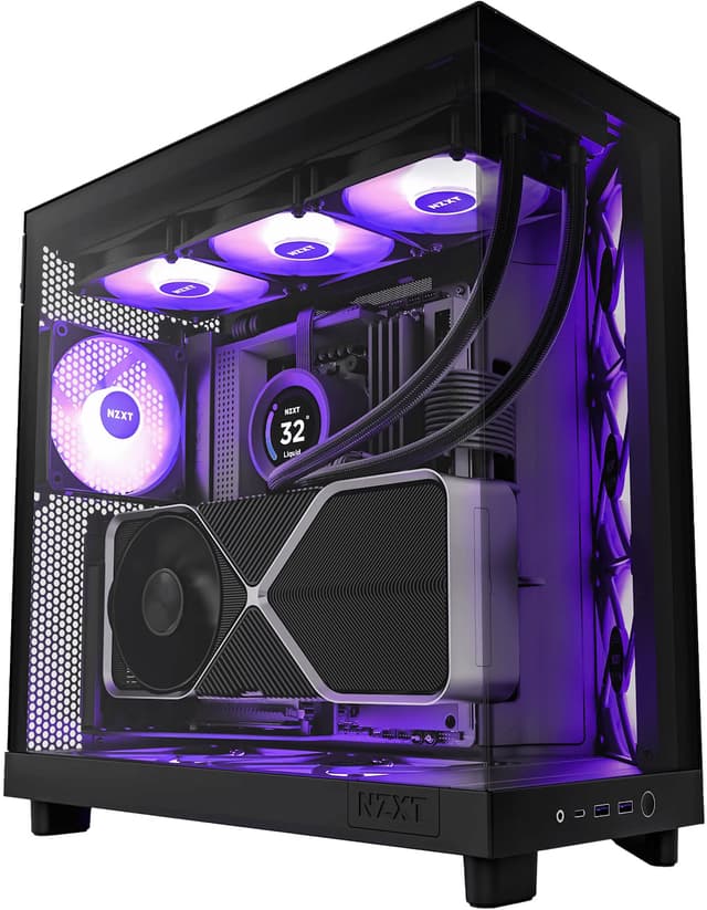 NZXT H6 Flow RGB 2024 PC-kabinet (sort)