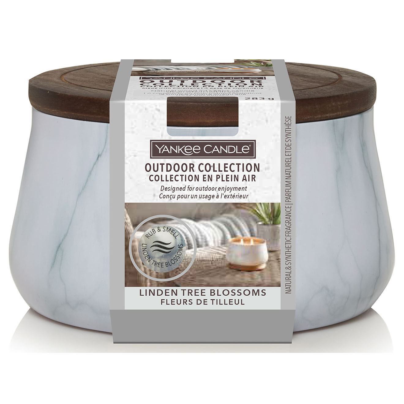 Yankee Candle Bougie parfumée d'extérieur fleurs de tilleul - 2 mèches 20-30h
