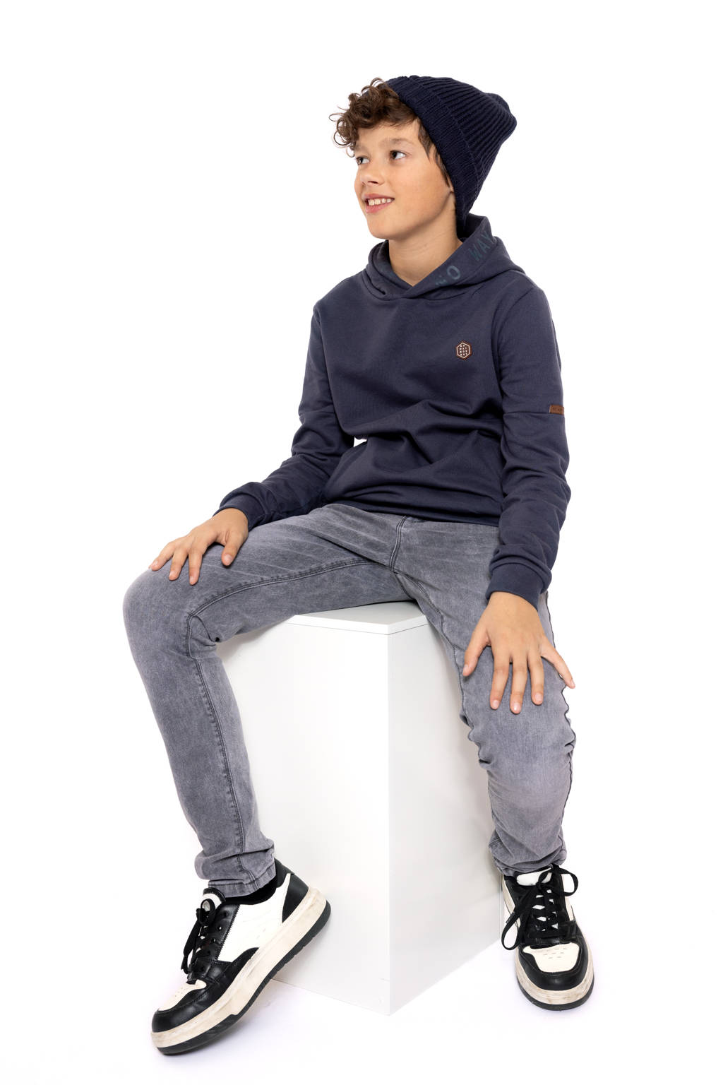 No Way Monday hoodie donkerblauw