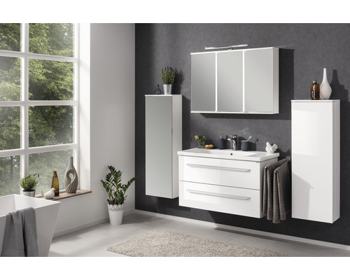 FACKELMANN kofferkast, wit, 115x40,5x26 cm, met 8 vakken rechts