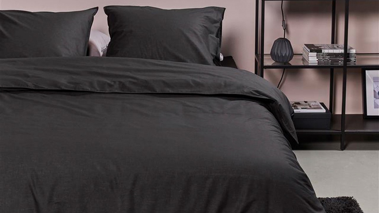 Dekbedovertrek Cotton Uni anthracite