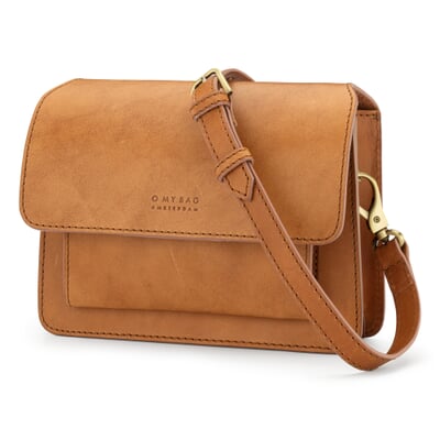 Damen-Schultertasche klein, Cognac