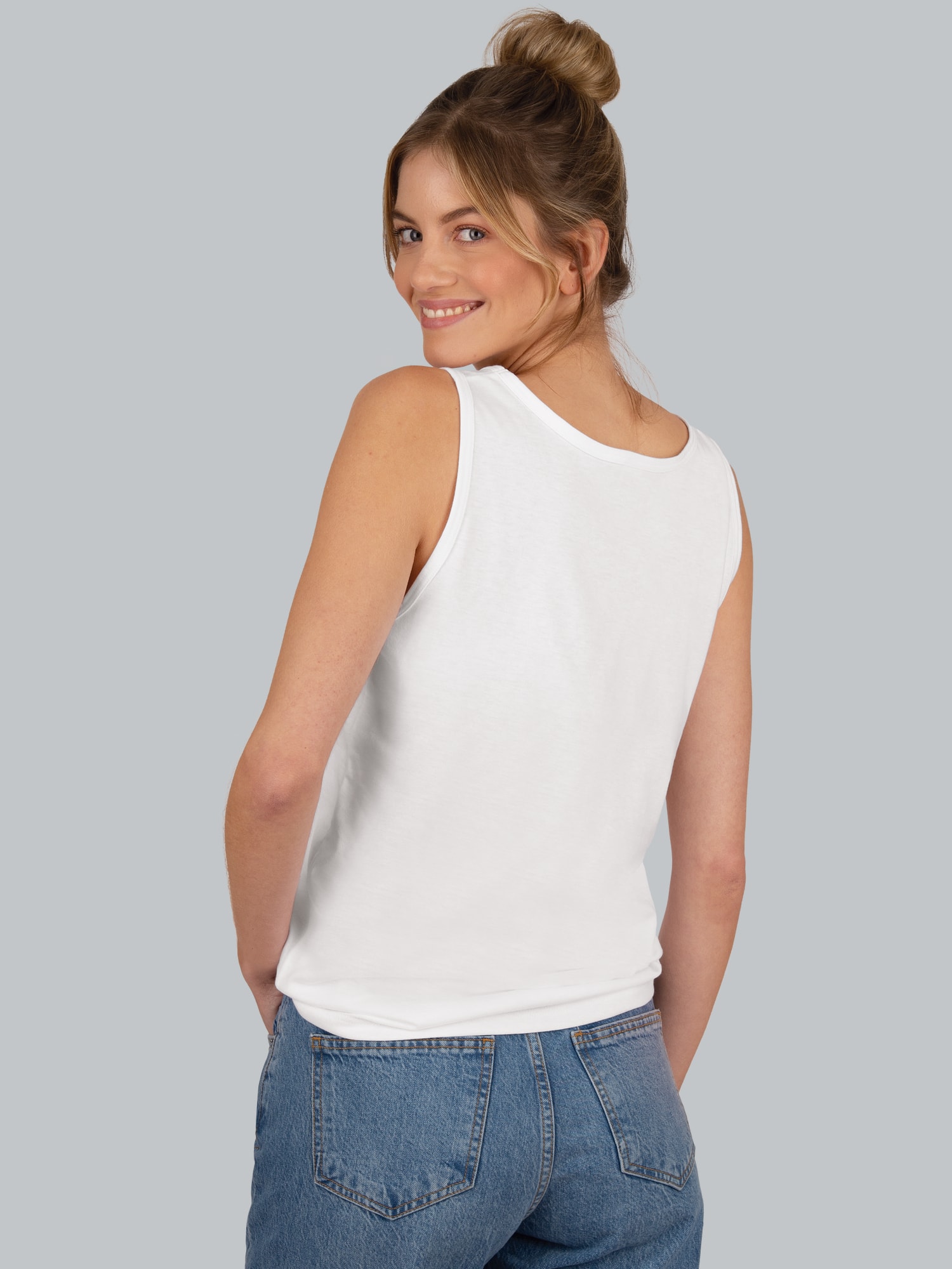 Trägershirt aus 100% Baumwolle Weiss