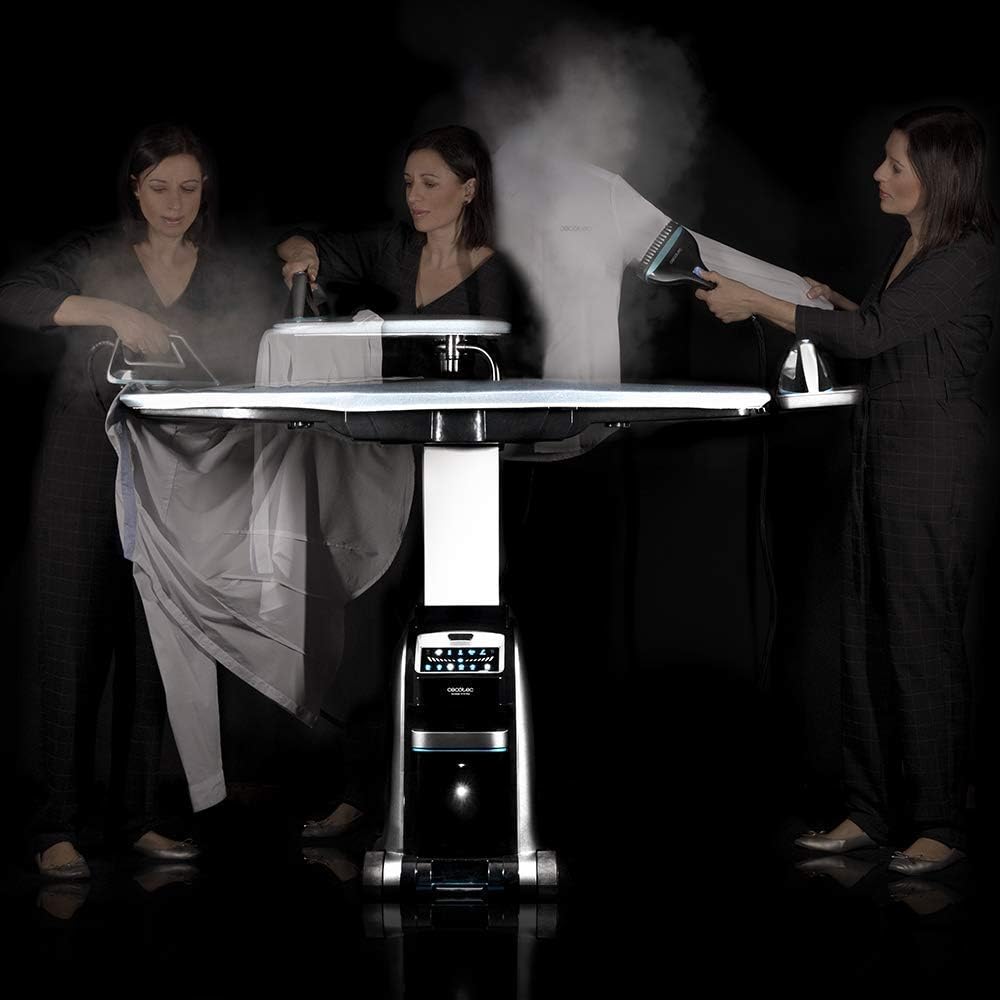 Cecotec Total Iron 10100 Pro Profi Bügelstation . Mit Bügeleisen und Dampfbürste, Absaugen und Aufblähen, 5 Programme für 5 verschiedene Stoffe, 220 g/min und 5 Bar