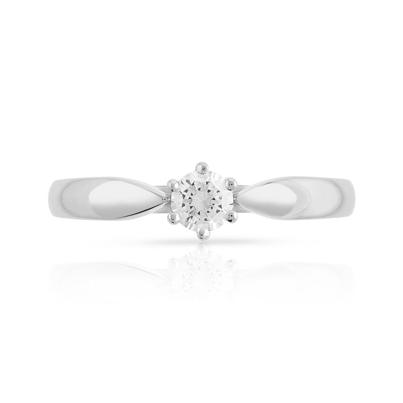 Bague solitaire platine 950 diamant 25/100e de carat