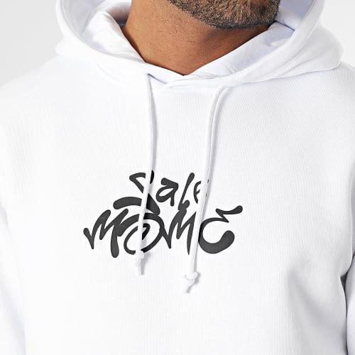 Sweat Capuche Lapin Graffiti Head Blanc