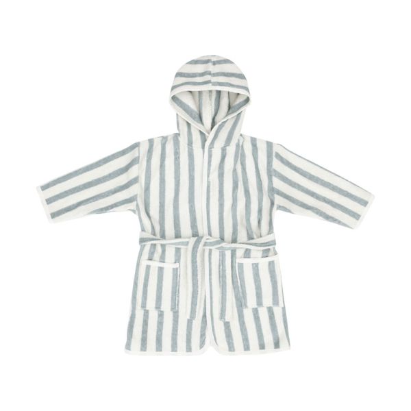 Jollein Badjas - Stripe Terry - Sea Green - Maat 1-2 jaar - GOTS