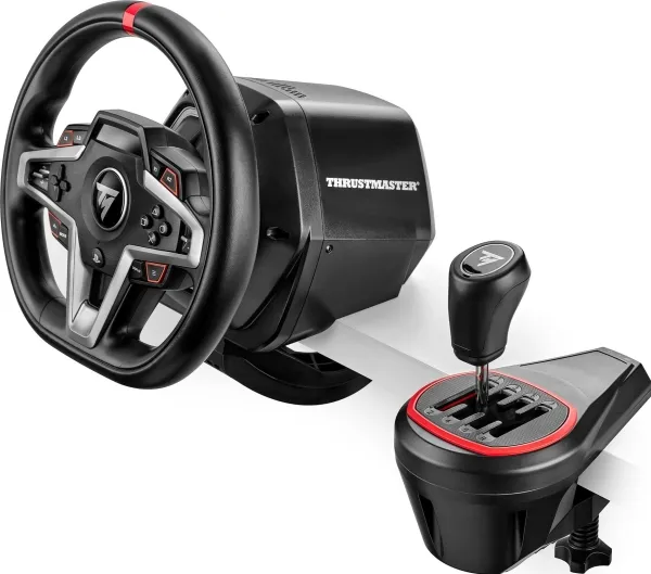 Thrustmaster TH8S Shifter, Tilføjelse til racerskifter, Sort, Rød, PS5, PS4, Xbox One and Xbox Series X|S Thrustmaster Force Feedback racing wheels, 130 mm, 220 mm, 240 mm