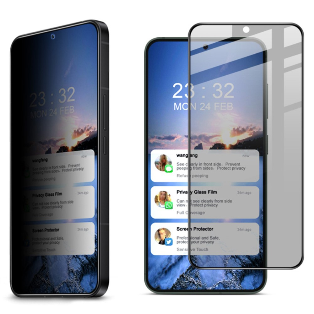 Samsung Galaxy S24  Plus Privacy Vollbild Panzer Glas Display mit Rahmen