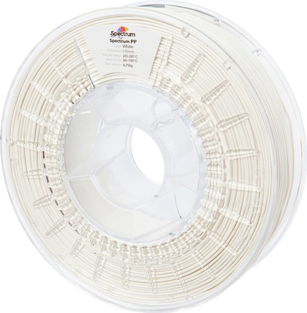 Spectrum  PP White, 1,75 mm / 750 g    Ultraleichtes Hochleistungs-PP für funktionale Bauteile in White