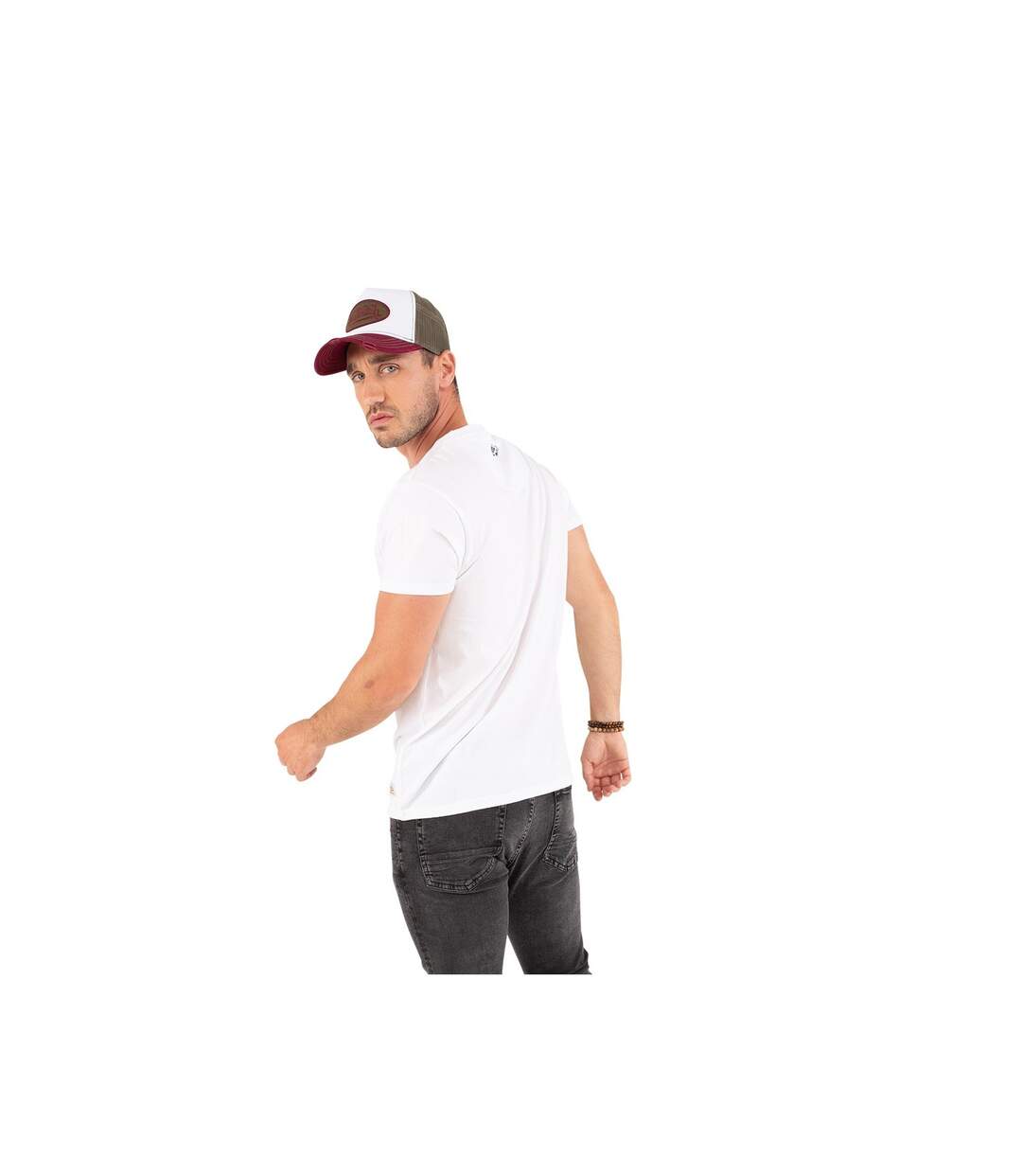 T-shirt col V homme en coton Boss