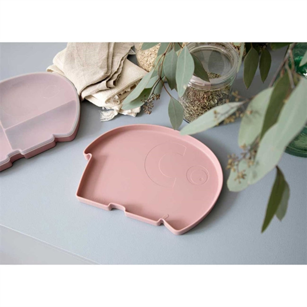 Silikone Tallerken Elefanten Fanto Blossom Pink
