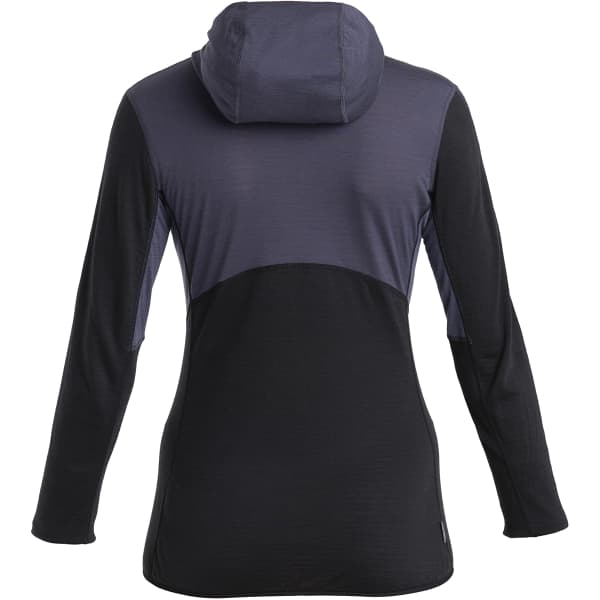 Veste polaire randonnée ICEBREAKER W MERINO 200 REALFLEECE DESCENDER LS ZIP H GRAPHITE/BLACK/CB