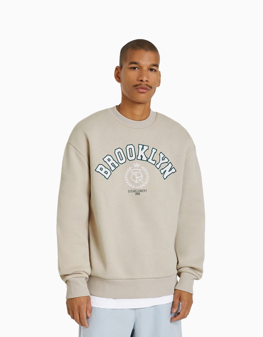 Moletom de gola redonda com estampa Brooklyn