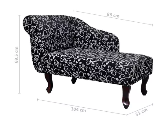Chaise longue Noir et blanc Tissu