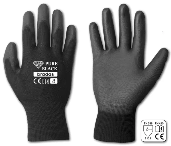 Bradas RWPBC11, Polyester, Polyurethan, Sort, Unisex, 1 par