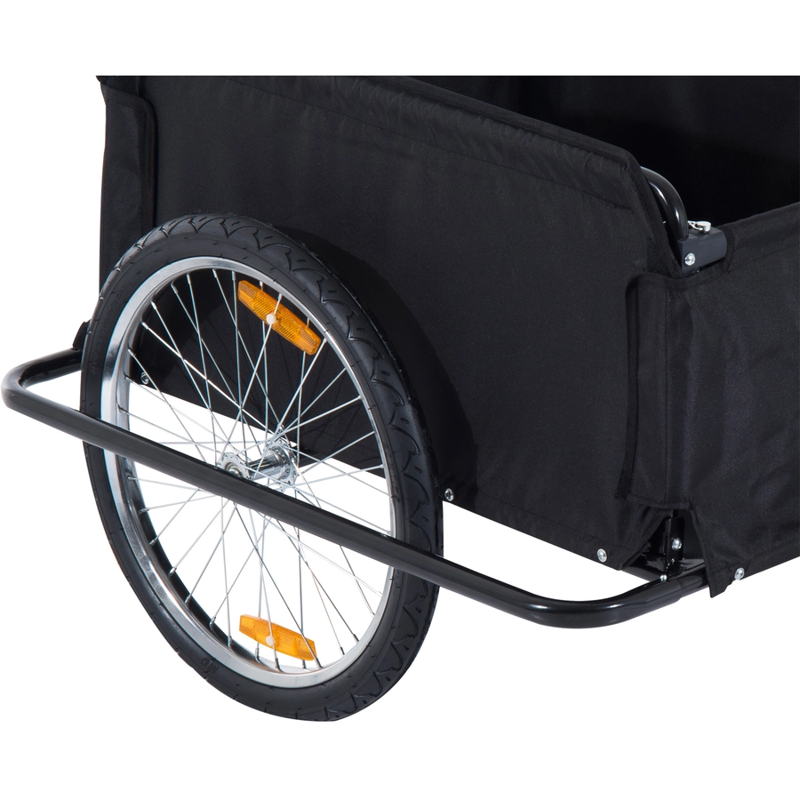 HOMCOM Transportanhänger für Fahrräder schwarz, rot