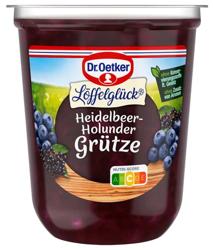 Dr. Oetker Löffelglück Heidelbeer-Holunder Grütze