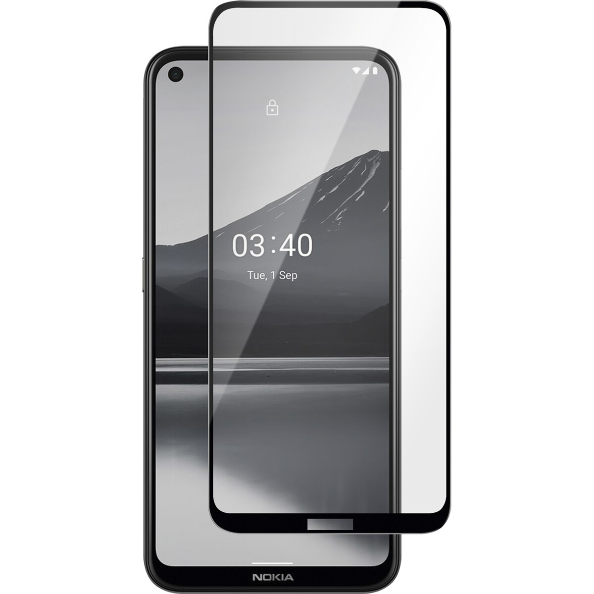 Panzer Full-Fit Nokia 3.4/5.4 skjermbeskytter (sort)