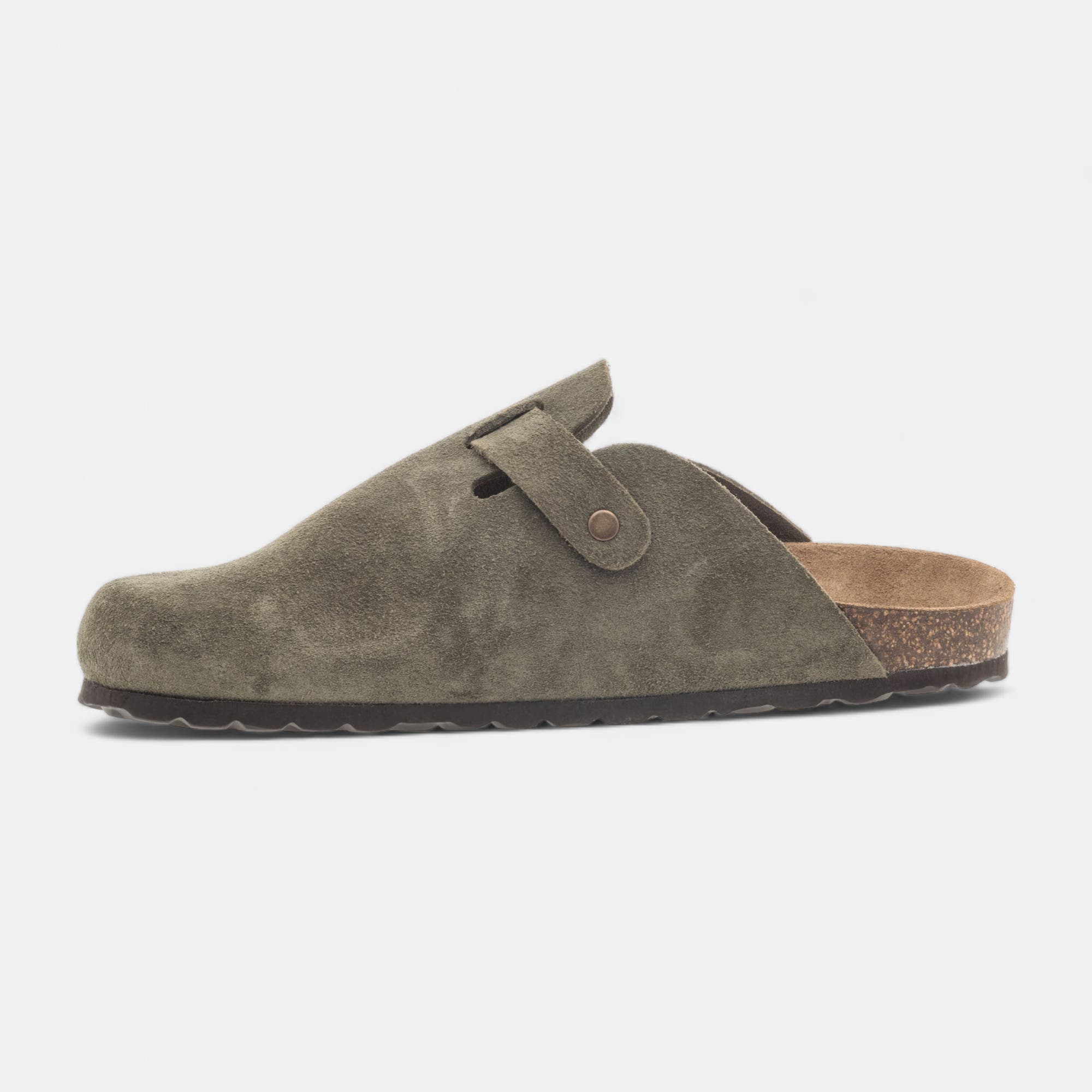 Sabots Homme en cuir kaki