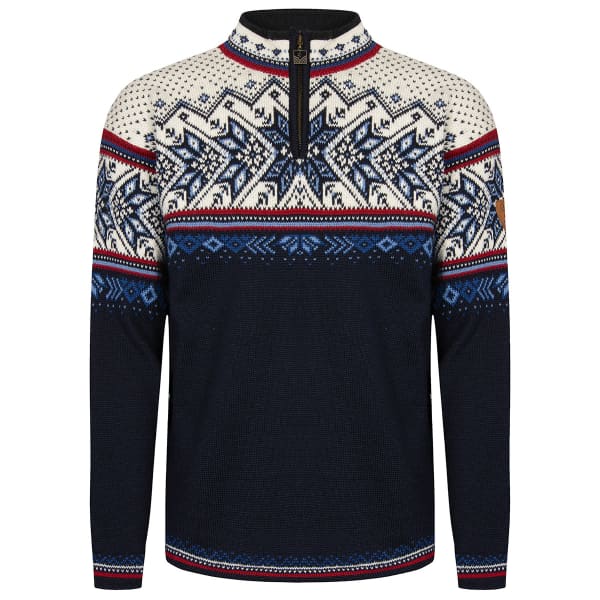 Pull DALE OF NORWAY VAIL M SWEATER MIDNIGHTNAVY REDROSE OFFWHITE