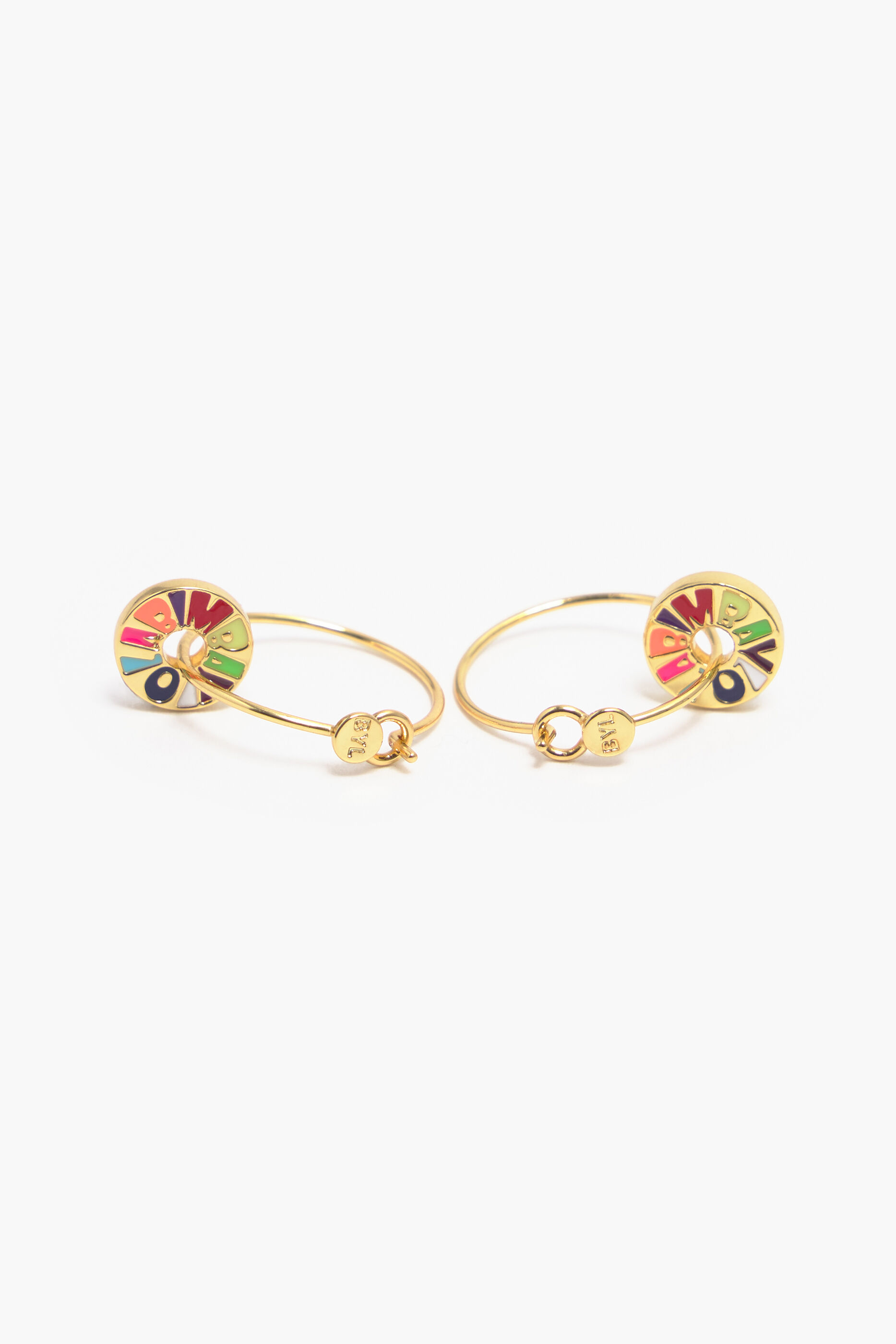 Brincos de argola pequenos e multicoloridos