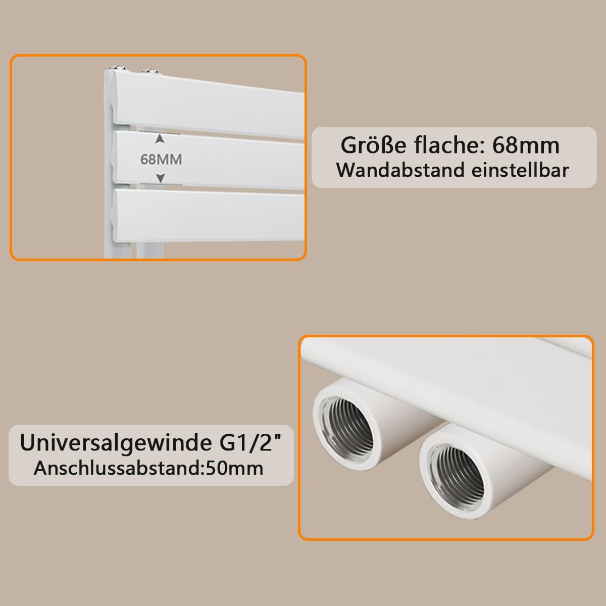 Badheizkörper Elektrisch mit Thermostat 1540x500mm, Weiß Handtuchtrockner Elektrisch Flach Design Handtuchheizkörper Seitenanschluss mit Heizstab Timer Handtuchwärmer 1000W