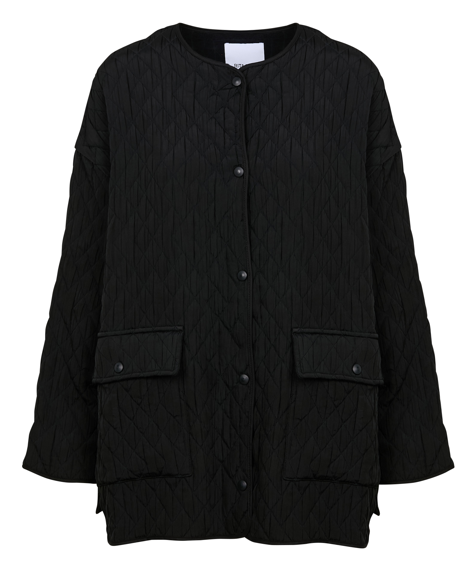 RATERA - Veste col rond matelassée| Noir