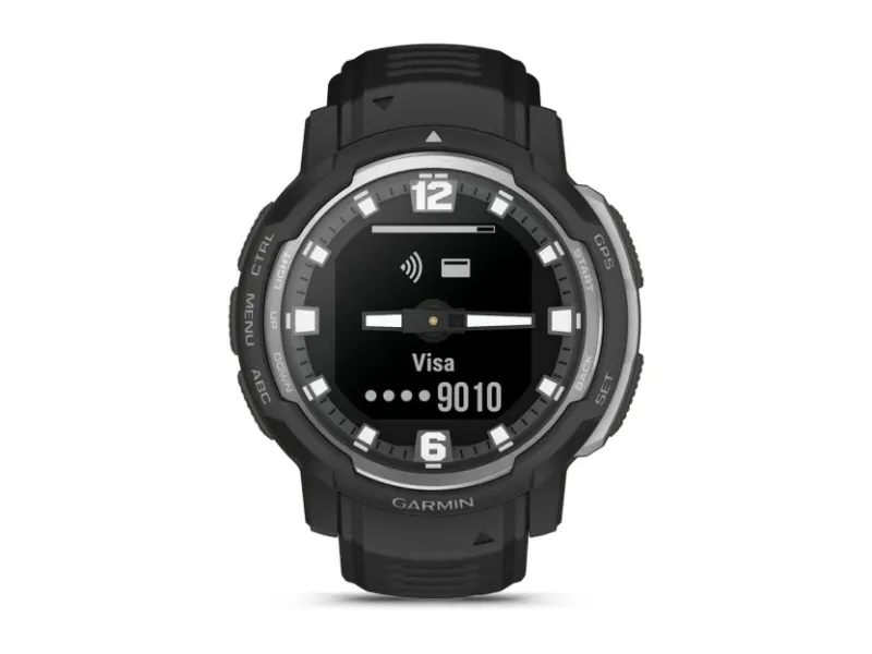 Garmin Instinct Crossover - Standard Edition - 45 mm - fiberforstærket polymer - sportsur med bånd - silikone - håndledsstørrelse: 135-230 mm - monokrom - 64 MB - Bluetooth, ANT  - 65 g - sort