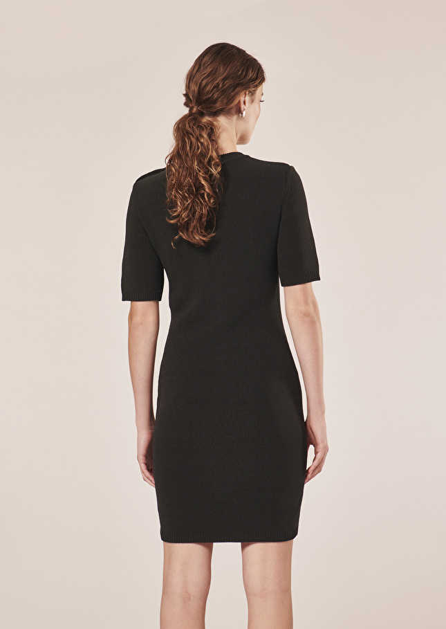 Robe Rayonnantenoire en coton irisé