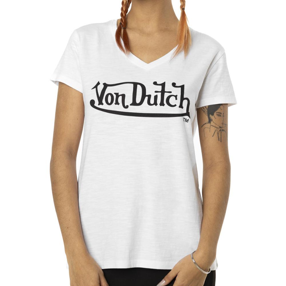 Von Dutch T-shirt Blanc Femme Von Dutch Slub