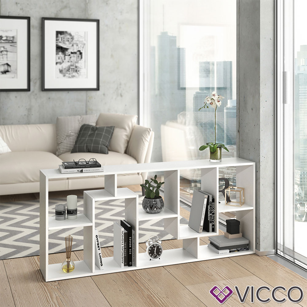 Vicco Raumteiler Noa Bücherregal Standregal Aktenregal Hochregal Regal Weiß