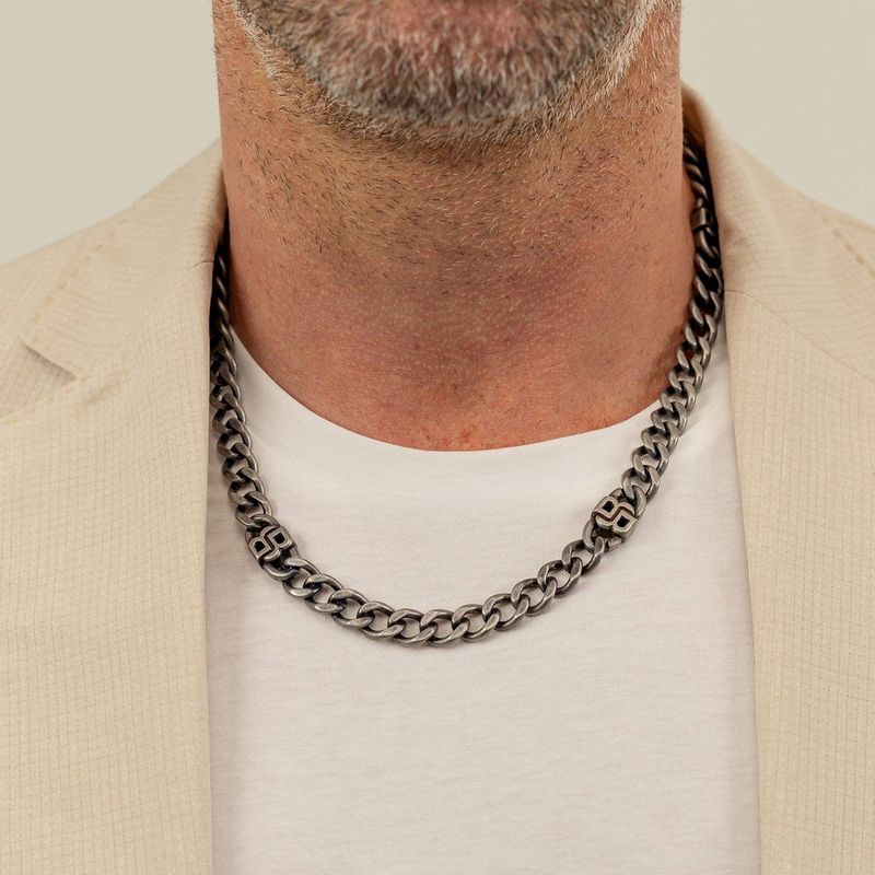 BOSS - HBJ1580744 - Collier - Antiek Zilverkleurig - 56cm