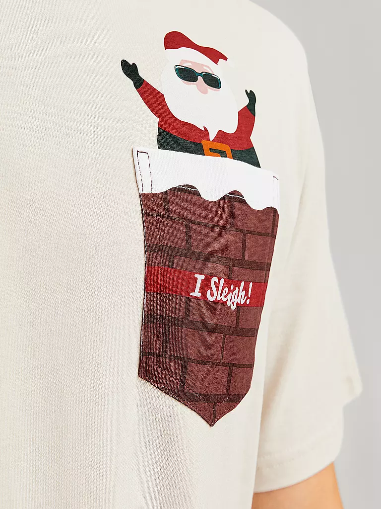 JACK & JONES T-Shirt JJXMAS beige