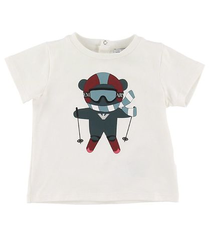 Emporio Armani T-Shirt - Weiß m. Skifahrer
